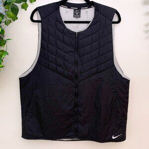 Nike Black Aerolayer Sleeveless Packable Running Vest Jacket XL